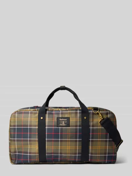 Torba Barbour w kratę z nadrukiem zielona