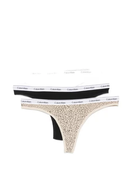 Chiloți tanga Calvin Klein cu autograf negru