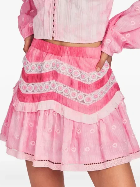 Fusta mini Loveshackfancy roz