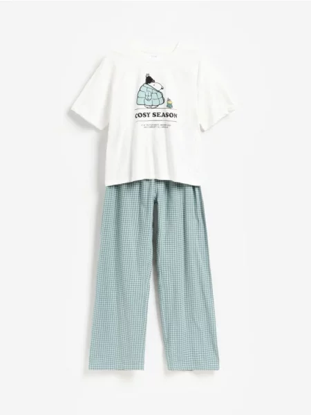 Reserved Pijama din Snoopy albastru-verzui albastru