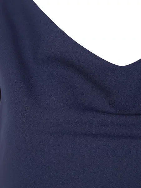 Kostiumas maxi suknele Drhope apvaliu kaklu mėlyna