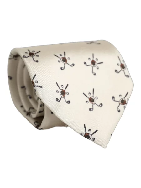 Krawat Dolce And Gabbana beżowy