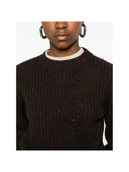 Sweter Brunello Cucinelli wełniany brązowy