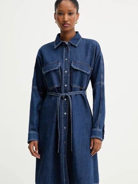 Weekend Max Mara rochie jeans BALENIO bleumarin mini evazați albastru