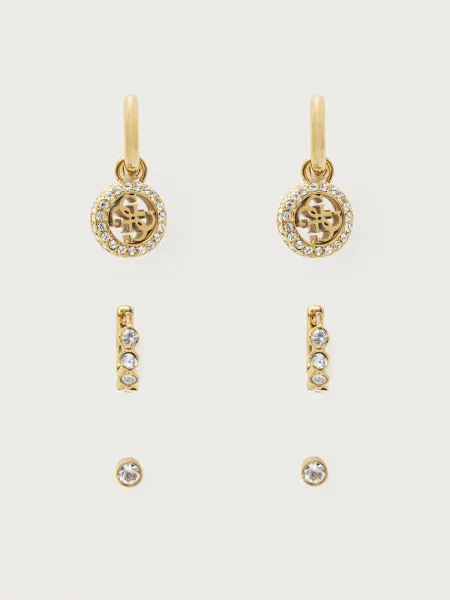 Guess set de cercei pentru femei din oțel inoxidabil CRYSTAL LOVE pachet de 3