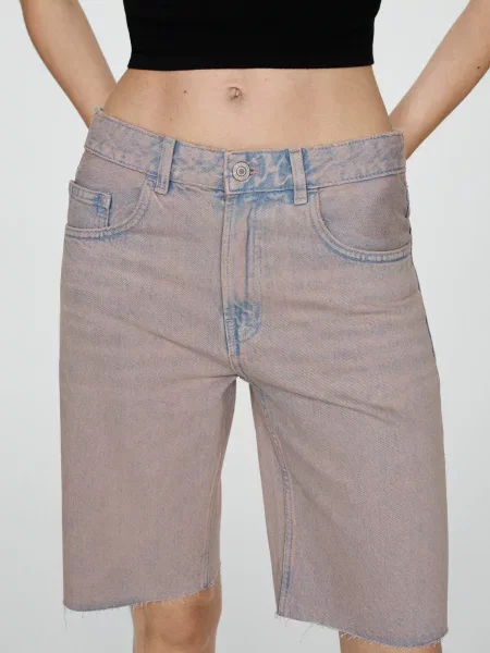 MANGO Шорти джинсові Світло-рожевий рожеві