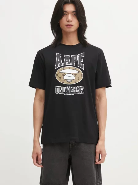 AAPE tricou din Basic cu imprimeu negru