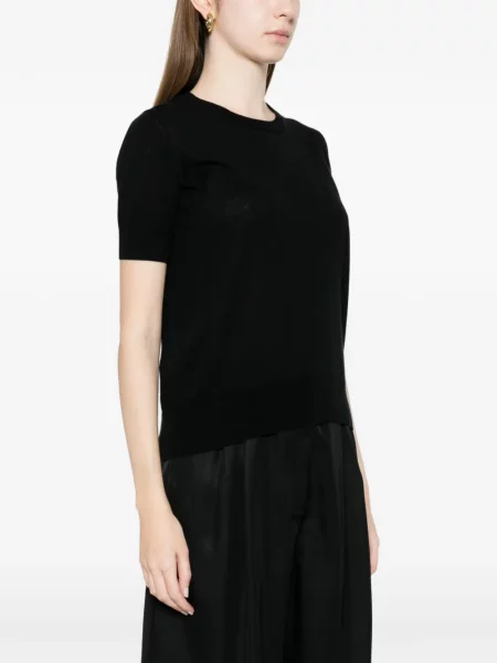 Tricou C.t.plage cu decolteu rotund negru