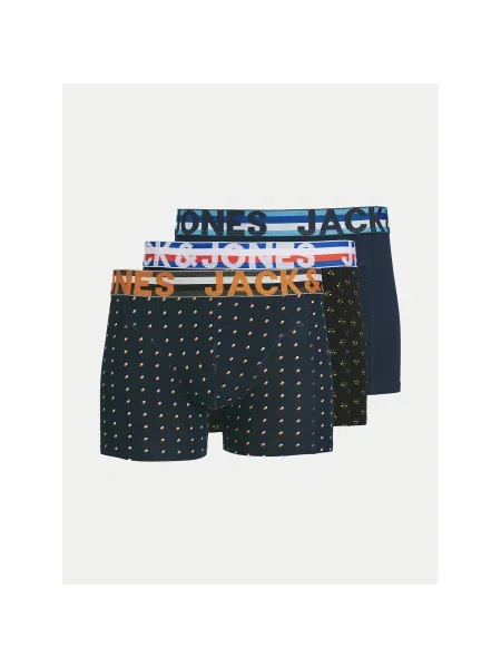 JACK & JONES Boksarice Henrik nočno / temno oranžna / rdeča / črna / bela modra