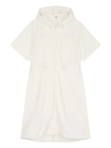 Rochie mini Studio Tomboy cu glugă scurtă de costum alb