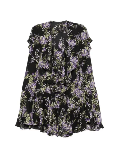 Rochie Norma Kamali cu model floral cu imagine negru