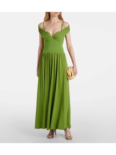 Rochie midi Simkhai din jerseu drapată până la genunchi verde