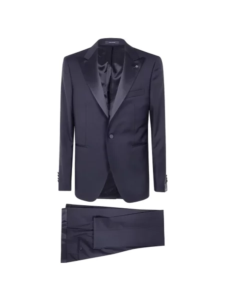 Costum Tagliatore din satin cu rever albastru