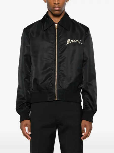 Haftowany kurtka bomber Amiri czarny