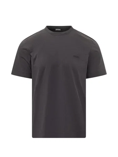 Tricou Zegna cu broderie gri