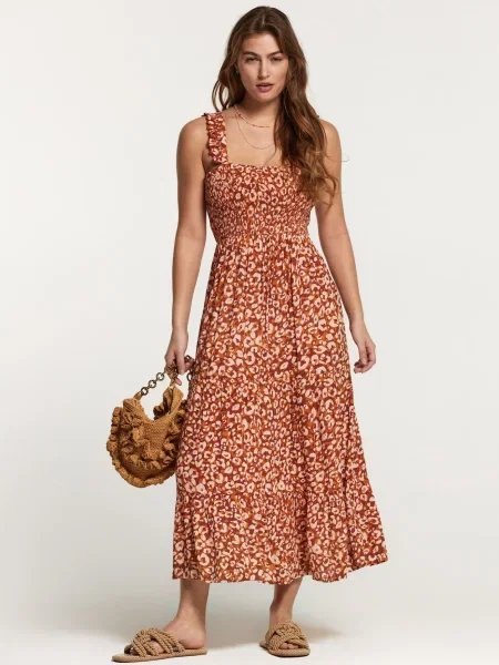 Shiwi Rochie de vară crem / ruginiu / coniac maro