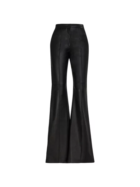 Pantaloni Costarellos din piele negru