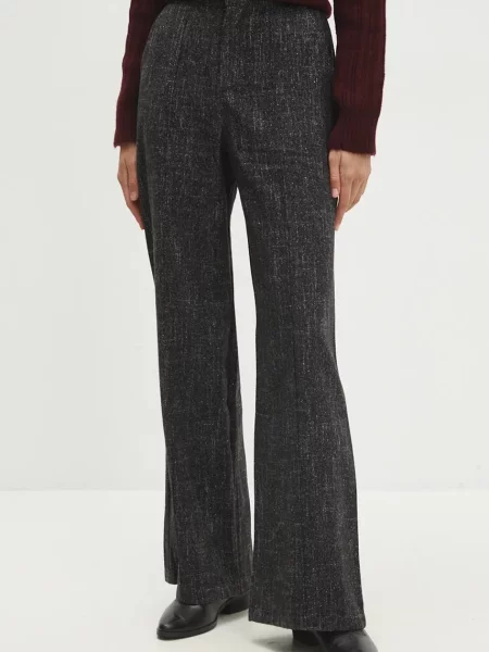 Панталон Answear Lab със стандартна кройка с висока талия черно