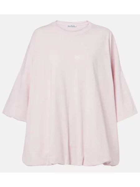 Tricou Acne Studios din jerseu roz