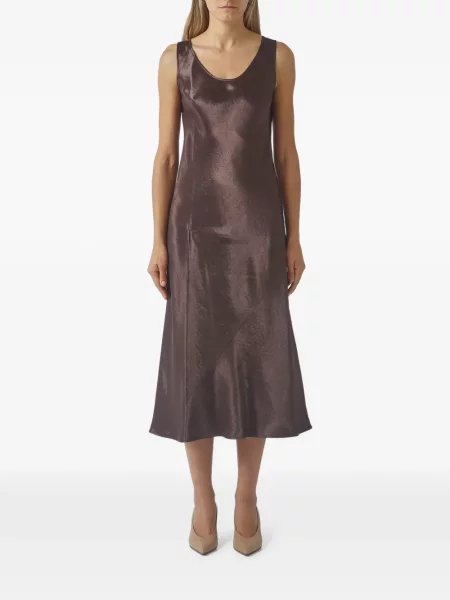 Rochie midi Max Mara din satin maro