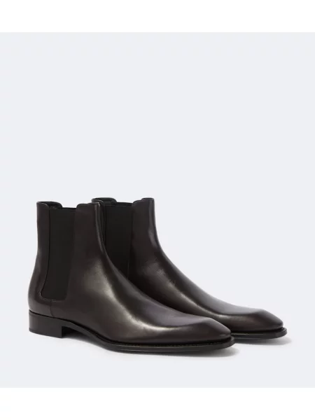 Botine chelsea Saint Laurent din piele maro