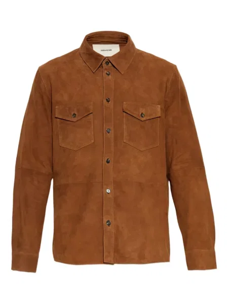 Kožna košulja Zadig&voltaire smeđa