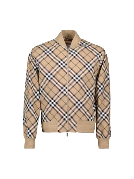 Kurtka bomber Burberry wełniany beżowy