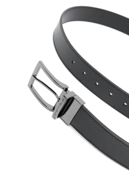 Iš natūralios odos diržas Emporio Armani juoda