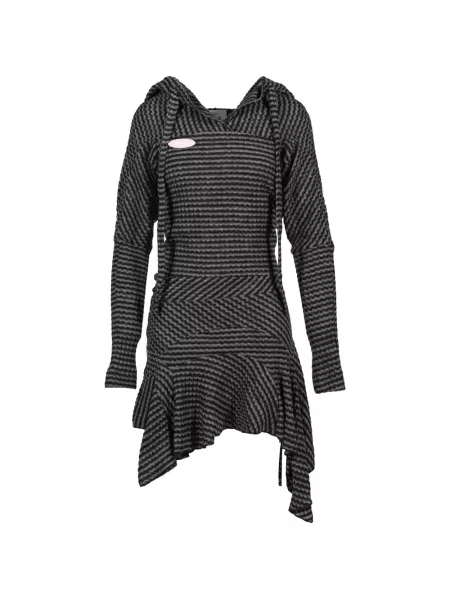 Ριγέ ασύμμετρη φόρεμα Nφ Dress μαύρο