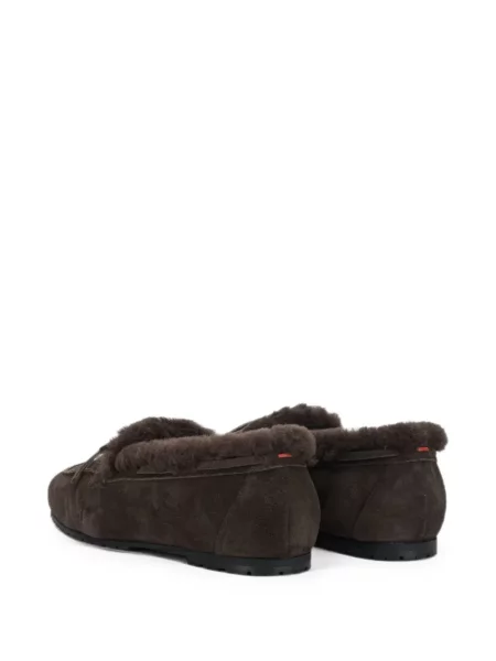 Pantofi loafer Aeyde din piele de căprioară maro