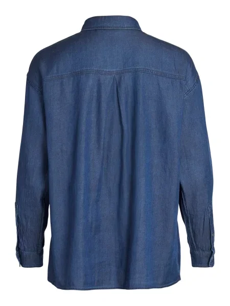 VILA Bluză Bista albastru denim alb