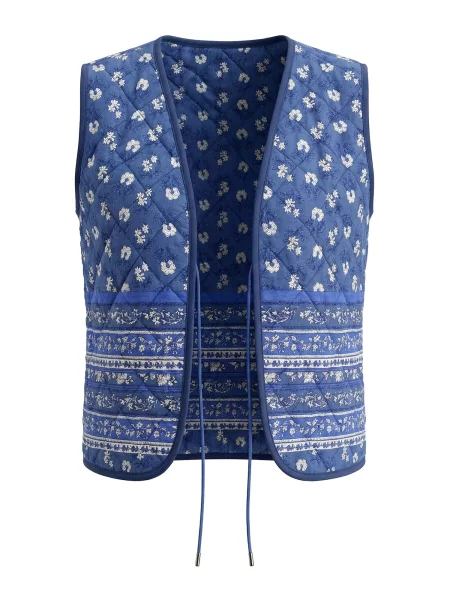Ulla Popken Vestă albastru / albastru regal alb