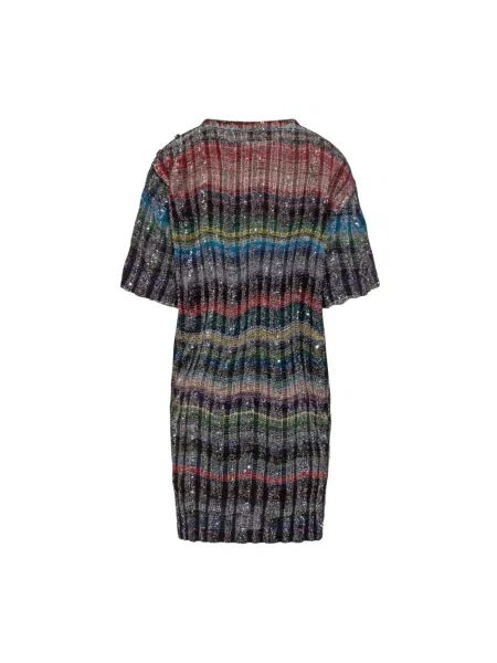 Wielobarwność sukienka mini Missoni garniturowa z cekinami