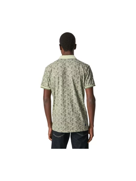 Koszulka polo Pepe Jeans z nadrukiem w geometryczne wzory zielona