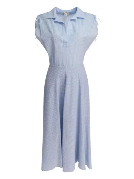 Rochie Ines De La Fressange cu dungi de costum albastru