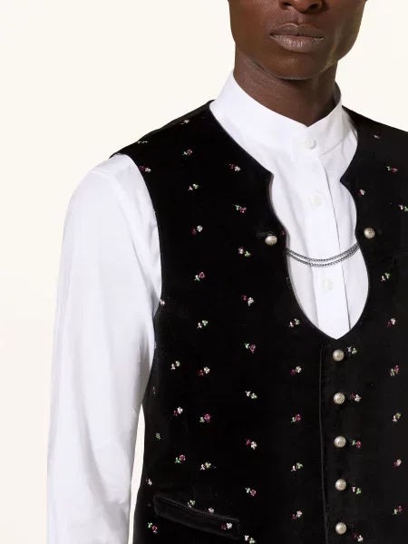 Heimatglück Tracht Krojová Vesta Jakob / růžová / světle zelená černá