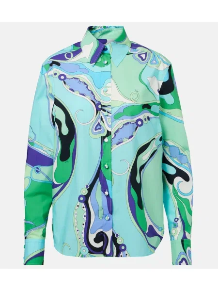 Cămașă Pucci cu imagine verde