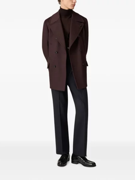 Pantaloni Lardini cu model herringbone albastru