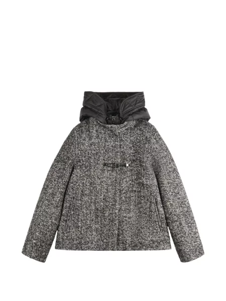 Palton Fay cu model herringbone negru