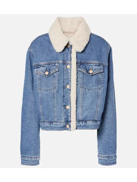 Kurtka jeansowa 7 For All Mankind teddy niebieska