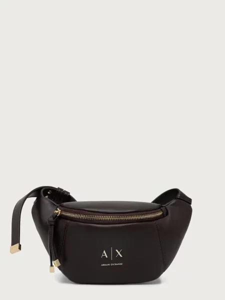 Geantă Armani Exchange din piele maro