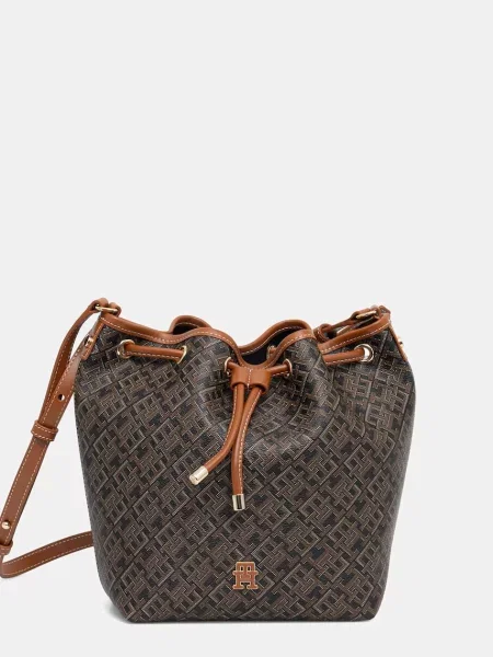Kabelka Tommy Hilfiger Th Monoplay Bucket Le čierna