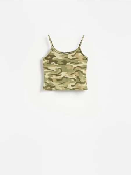 Reserved Top cu conținut ridicat de multicolor