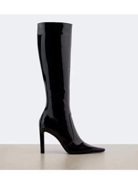 Cizme Saint Laurent din piele de lac negru