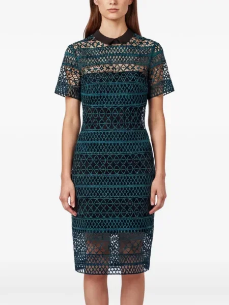 Rochie midi Self-portrait din dantelă verde