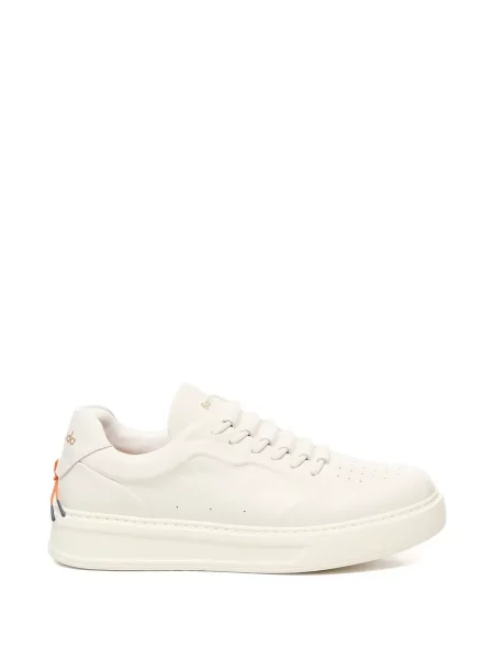 Sneakerși Baracuta cu șireturi din piele alb