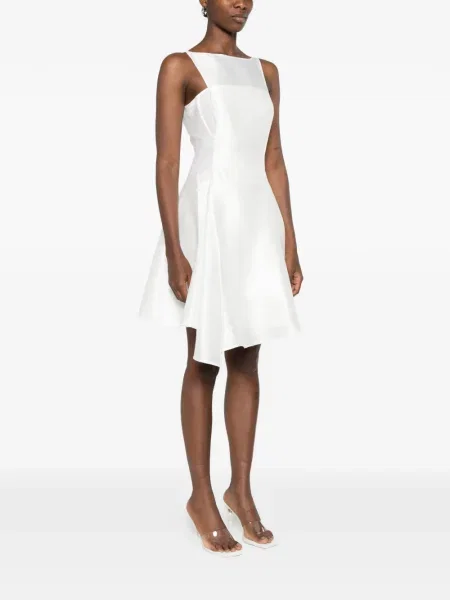 Rochie mini Leen Mougrhabi asimetrică alb