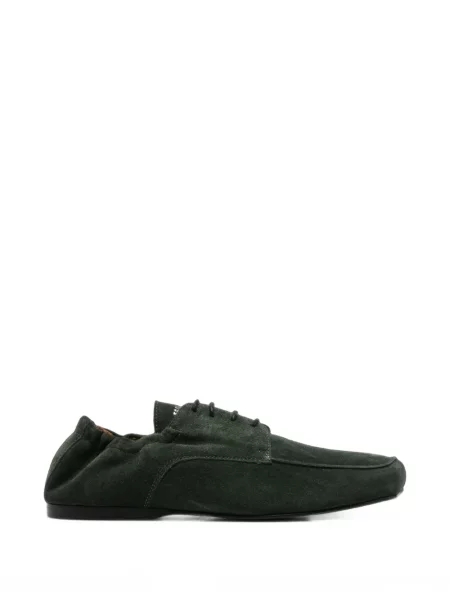 Pantofi derby Egonlab din piele de căprioară verde