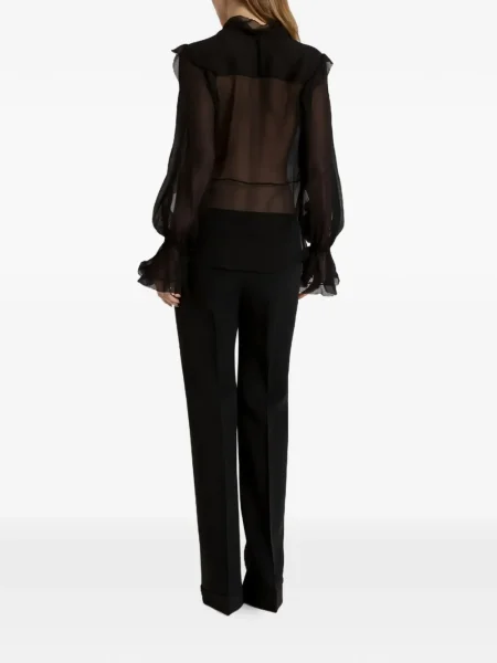 Bluză Alberta Ferretti cu volane negru