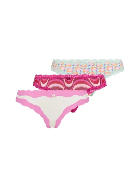 LSCN by LASCANA Tanga / verde pastel / roz / magenta albastru